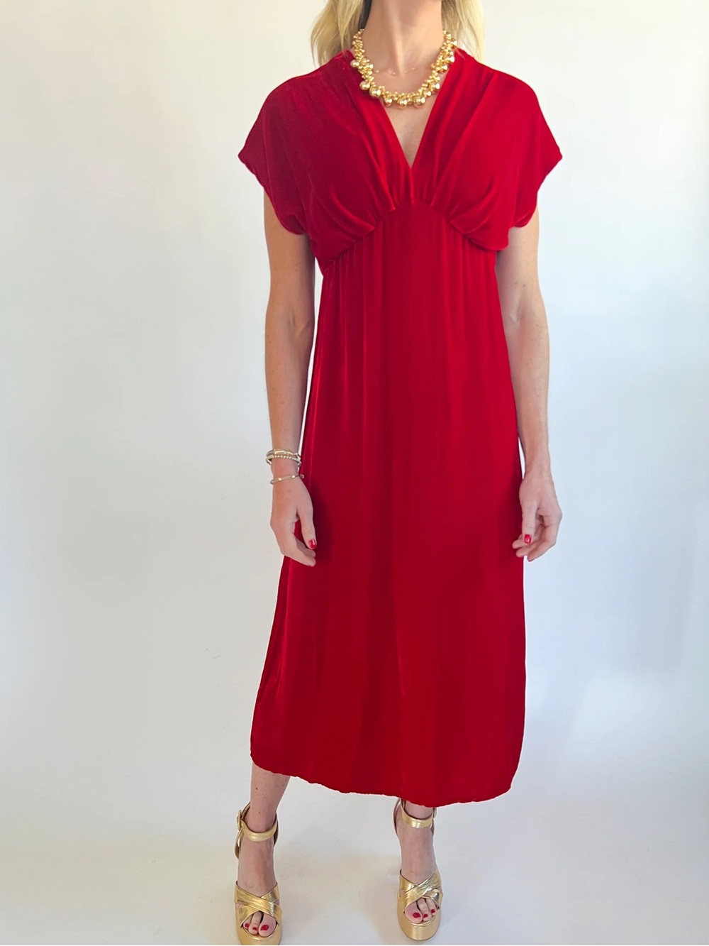 Stark X Brontë Velvet Dress in Olive size Small